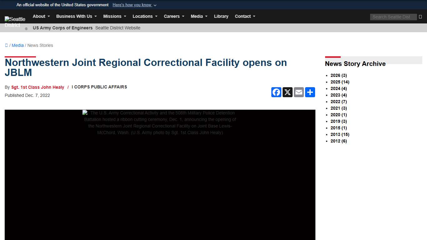 Northwestern Joint Regional Correctional Facility opens on JBLM > Seattle District > Seattle District News Stories